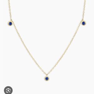 ISO Gorjana blue sapphire dainty trio necklace